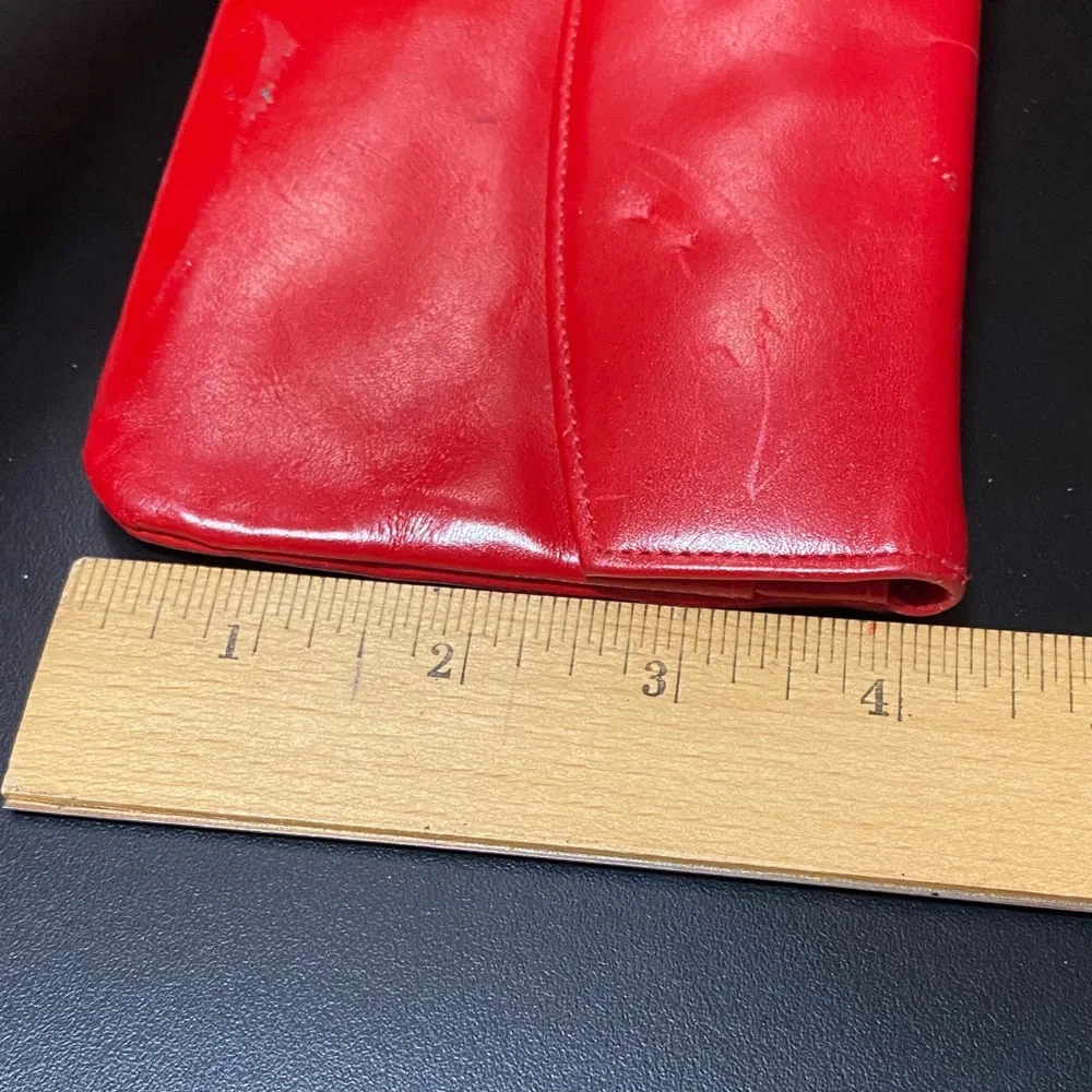Red vintage Ugo Crespi Leather Clutch wallet